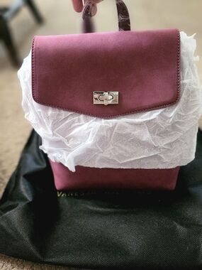 Suede Mini Backpack in Dusty Rose with Silver-Tone Hardware
